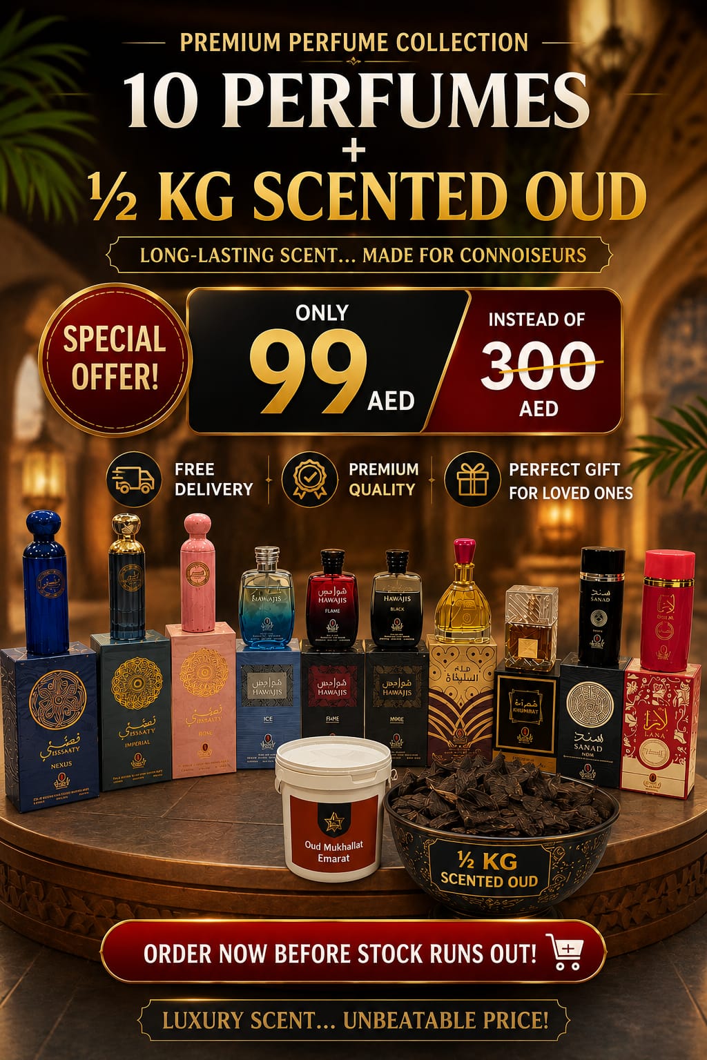 Oud + 10 Perfumes