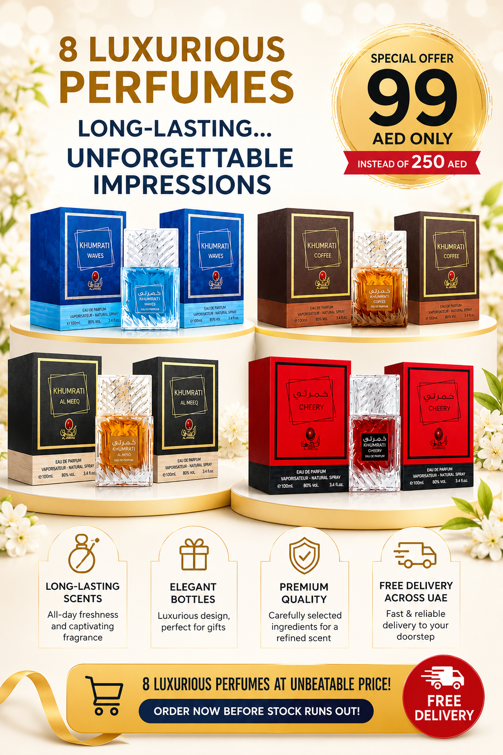 Khamrah Perfume Set – 8 Pieces